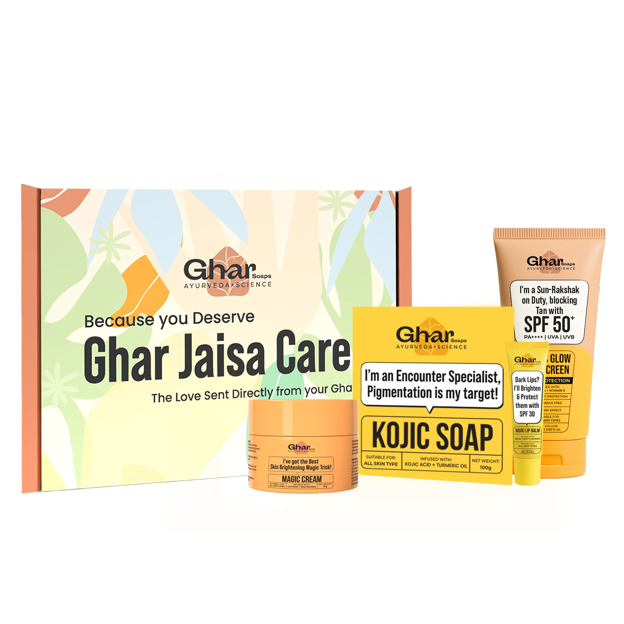 magic cream + kojic soap + sunscreen + lipbalim magic cream + kojic soap + sunscreen + lipbalim